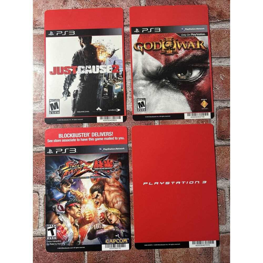 Playstation 3 PS3 Blockbuster Store Promo Display Backer Cards (No Games) 5.5x8”